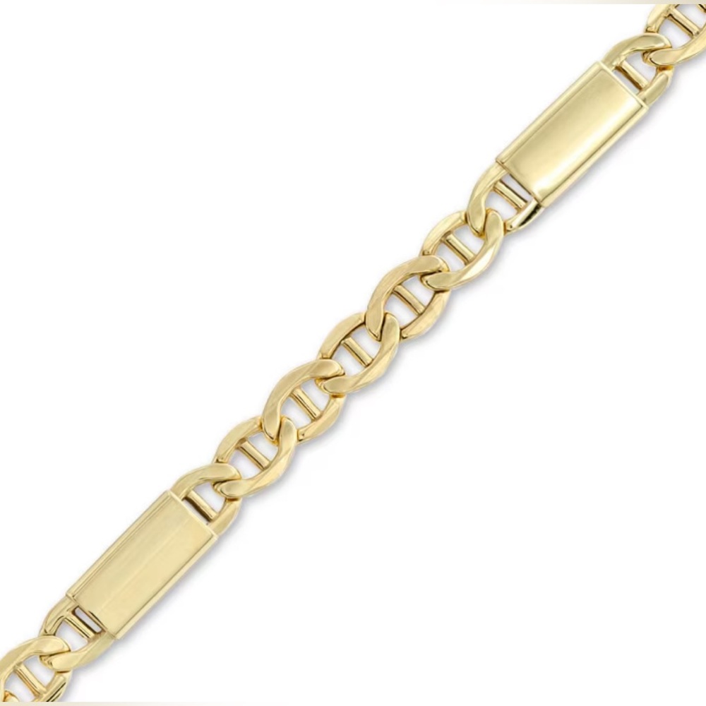 **Genuine Gold** 10k Mariner Bar Chain - 22" - Picture 2 of 5